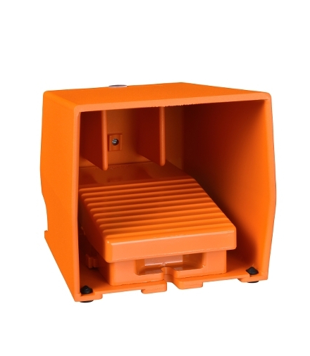 Harmony XPE Łącznik nożny pojedynczy z osłoną pomarańczowy 2NC + 2NO metalowy, XPER311 Schneider Electric
