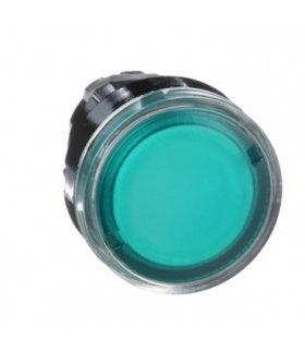 Harmony XB4 Główka przycisku płaskiego z samopowrotem, żarówka BA9s, zielona metalowa, ZB4BW33 Schneider Electric