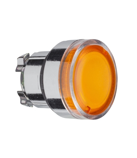 Harmony XB4 Główka przycisku płaskiego z samopowrotem, żarówka BA9s, pomarańczowa metalowa, ZB4BW35 Schneider Electric