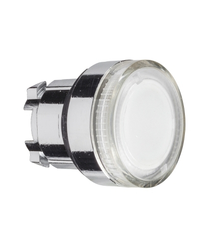 Harmony XB4 Główka przycisku płaskiego z samopowrotem, żarówka BA9s, przezroczysta metalowa, ZB4BW37 Schneider Electric