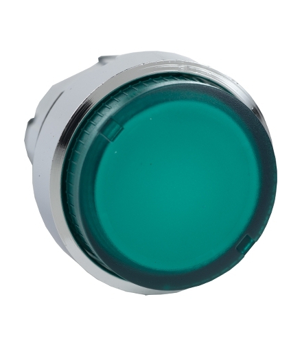 Harmony XB4 Główka przycisku wystającego z samoczynnym powrotem LED zielona metalowa, ZB4BW13 Schneider Electric