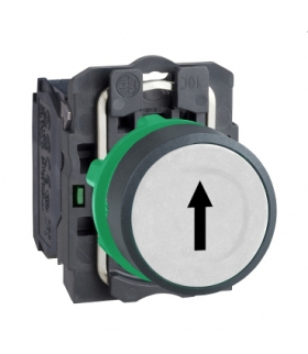 Harmony XB5 Przycisk płaski biały, plastikowy, oznaczony strzałka UP, XB5AA3341 Schneider Electric