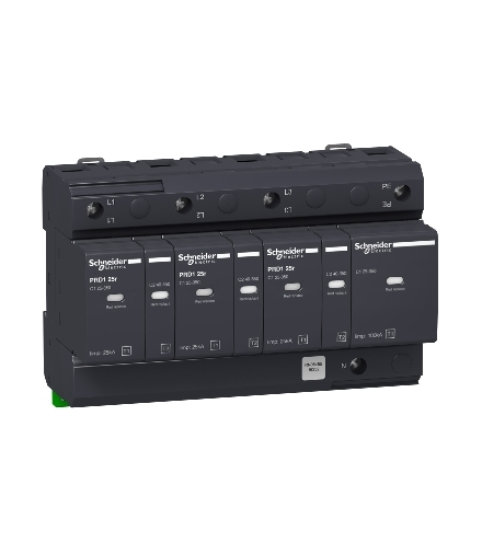 Ogranicznik przepięć Acti9 PRD125r-T12-3N 3+1-biegunowy Typ1+Typ2 25 kA ze stykiem, 16332 Schneider Electric