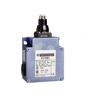 OsiSense XC Łącznik krańcowy, trzpień z rolką stalową, 2x(1NC+1NO) dławik Pg 13.5, XCKML102 Schneider Electric