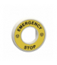 Illuminated ring Ø60, plastic, yellow, white or red integral LED, marked EMERGENCY STOP, 24 V AC/DC, ZBY9W3B330 Schneider Electr