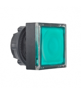 Harmony XB5 Napęd przycisku płaskiego kwadratowy zielony z samoczynnym powrotem LED plastikowy, ZB5CW333 Schneider Electric