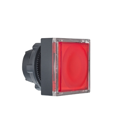 Harmony XB5 Napęd przycisku płaskiego kwadratowy czerwony z samoczynnym powrotem LED plastikowy, ZB5CW343 Schneider Electric