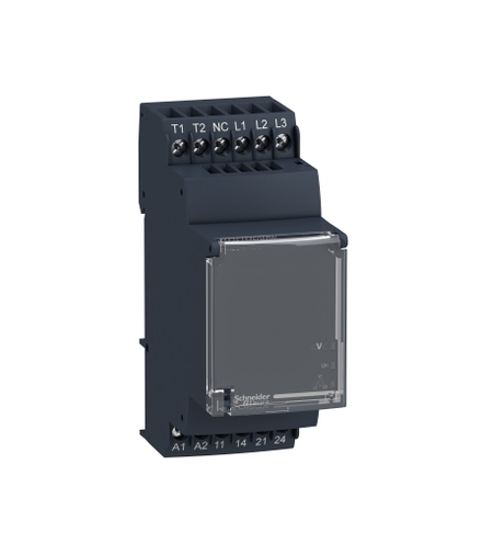 Zelio Control Przekaźnik kontroli napięcia i temperatury silnika 24 240V AC/DC, 5A 2N/O, RM35TM50MW Schneider Electric