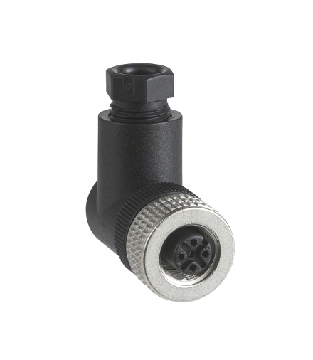 Konektory okablowane kątowe, żeńskie, M12, 5 pinów, dławik kablowy Pg 7, XZCC12FCM50B Schneider Electric