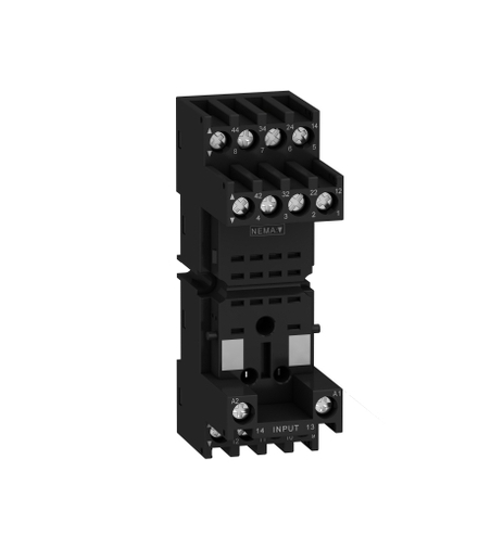 Zelio Relay Gniazdo RXZ do przekaźnika RXM2,RXM4, 250V, styki mieszane 2C/O 4C/O 10A, RXZE2M114M Schneider Electric