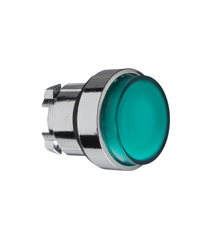 Harmony XB4 Główka przycisku wystającego z samoczynnym powrotem LED zielona metalowa, ZB4BW133 Schneider Electric