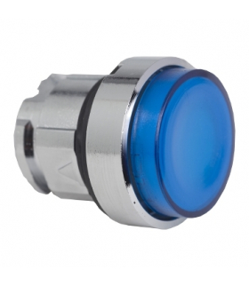 Harmony XB4 Główka przycisku wystającego z samoczynnym powrotem LED niebieska metalowa, ZB4BW163 Schneider Electric