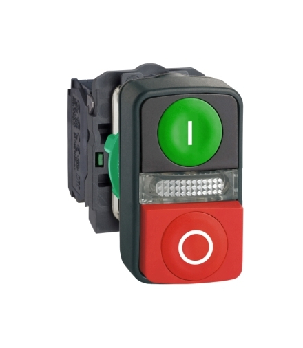 Harmony XB5 Przycisk podwójny zielony/czerwony led 24v, XB5AW73731B5 Schneider Electric