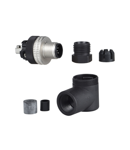 Konektor kątowy męski, M12, 5 pinów, dławik kablowy Pg 7, XZCC12MCM50B Schneider Electric