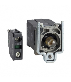 Harmony XB4 Korpus przycisku z elementem świetlnym z żarówką BA9s 110/120V metalowy 1NO, ZB4BW031 Schneider Electric
