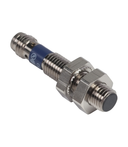 OsiSense XS Czujnik indukcyjny M8 z wyjściem PNP 1NC, 12/24V DC, konektor M8, XS108B3PBM8 Schneider Electric