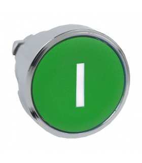 Harmony XB4 Główka przycisku płaskiego metalowego, zielona z oznaczeniem, ZB4BA331 Schneider Electric