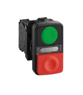 Harmony XB5 Przycisk podwójny zielony/czerwony LED 240v, XB5AW73731M5 Schneider Electric