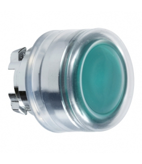Harmony XB4 Główka przycisku płaskiego z samoczynnym powrotem LED okapturzona zielona metalowa, ZB4BW533 Schneider Electric