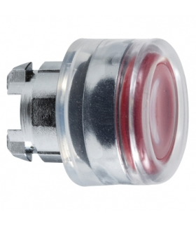 Harmony XB4 Główka przycisku płaskiego z samoczynnym powrotem LED okapturzona czerwona metalowa, ZB4BW543 Schneider Electric