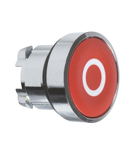 Harmony XB4 Główka przycisku płaskiego metalowego, czerwona z oznaczeniem, ZB4BA432 Schneider Electric
