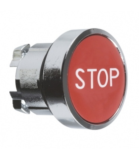 Harmony XB4 Główka przycisku płaskiego metalowego, czerwona z oznaczeniem, ZB4BA434 Schneider Electric