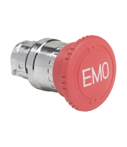 Harmony XB4 Główka przycisku do awaryjnego zatrzymania, Obrót, Czerwona, 40 mm, "EMO", Metal, ZB4BS84430 Schneider Electric
