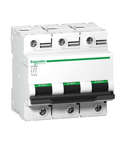 Wyłącznik nadprądowy Acti9 C120N-C100-3 C 100A 3-biegunowy, A9N18367 Schneider Electric