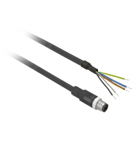 Konektor okablowany XZ - prosty męski, M12, 5-pinowe, - przew. PUR 1 m, XZCP1564L1 Schneider Electric