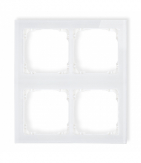 DECO Ramka modułowa 4 krotna (2 poziom, 2 pion) - efekt szkła (ramka biała, spód biała) Karlik 0-0-DRSM-2x2