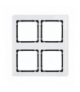 DECO Ramka modułowa 4 krotna (2 poziom, 2 pion) - efekt szkła (ramka biała, spód czarny) Karlik 0-12-DRSM-2x2