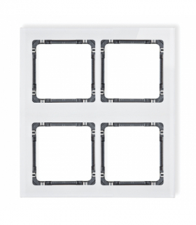 DECO Ramka modułowa 4 krotna (2 poziom, 2 pion) - efekt szkła (ramka biała, spód grafitowy) Karlik 0-11-DRSM-2x2