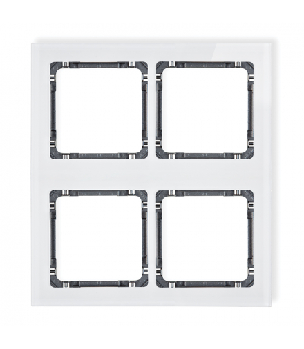 DECO Ramka modułowa 4 krotna (2 poziom, 2 pion) - efekt szkła (ramka biała, spód grafitowy) Karlik 0-11-DRSM-2x2