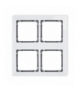 DECO Ramka modułowa 4 krotna (2 poziom, 2 pion) - efekt szkła (ramka biała, spód grafitowy) Karlik 0-11-DRSM-2x2