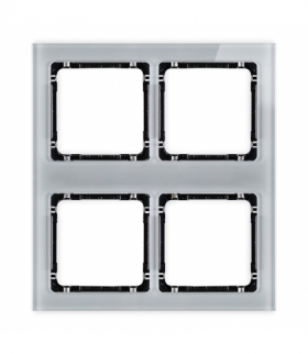 DECO Ramka modułowa 4 krotna (2 poziom, 2 pion) - efekt szkła (ramka szara, spód czarny) Karlik 15-12-DRSM-2x2