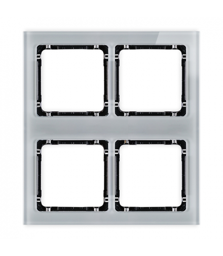 DECO Ramka modułowa 4 krotna (2 poziom, 2 pion) - efekt szkła (ramka szara, spód czarny) Karlik 15-12-DRSM-2x2