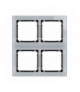 DECO Ramka modułowa 4 krotna (2 poziom, 2 pion) - efekt szkła (ramka szara, spód czarny) Karlik 15-12-DRSM-2x2
