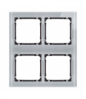 DECO Ramka modułowa 4 krotna (2 poziom, 2 pion) - efekt szkła (ramka szara, spód grafitowy) Karlik 15-11-DRSM-2x2