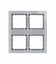 DECO Ramka modułowa 4 krotna (2 poziom, 2 pion) - efekt szkła (ramka szara, spód grafitowy) Karlik 15-11-DRSM-2x2