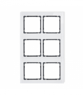 DECO Ramka modułowa 6 krotna (2 poziom, 3 pion) - efekt szkła (ramka biała, spód grafitowy) Karlik 0-11-DRSM-2x3