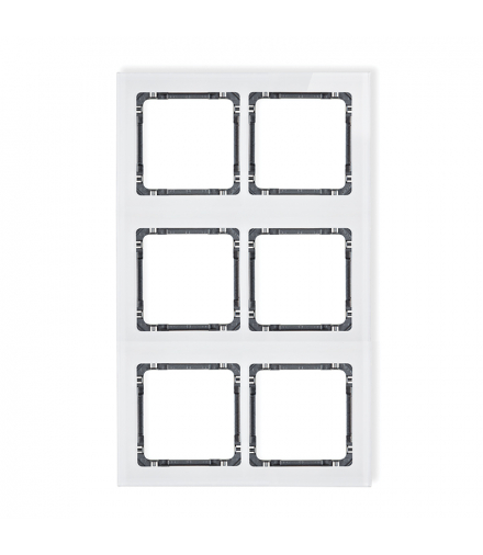 DECO Ramka modułowa 6 krotna (2 poziom, 3 pion) - efekt szkła (ramka biała, spód grafitowy) Karlik 0-11-DRSM-2x3