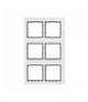 DECO Ramka modułowa 6 krotna (2 poziom, 3 pion) - efekt szkła (ramka biała, spód grafitowy) Karlik 0-11-DRSM-2x3