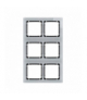 DECO Ramka modułowa 6 krotna (2 poziom, 3 pion) - efekt szkła (ramka szara, spód czarny) Karlik 15-12-DRSM-2x3