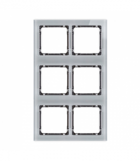 DECO Ramka modułowa 6 krotna (2 poziom, 3 pion) - efekt szkła (ramka szara, spód grafitowy) Karlik 15-11-DRSM-2x3