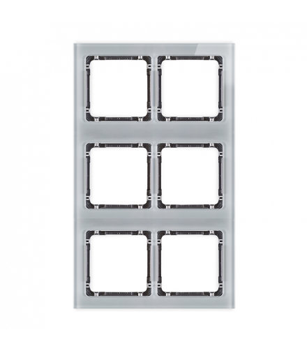 DECO Ramka modułowa 6 krotna (2 poziom, 3 pion) - efekt szkła (ramka szara, spód grafitowy) Karlik 15-11-DRSM-2x3