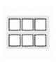 DECO Ramka modułowa 6 krotna (3 poziom, 2 pion) - efekt szkła (ramka biała, spód czarny) Karlik 0-12-DRSM-3x2