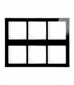 DECO Ramka modułowa 6 krotna (3 poziom, 2 pion) - efekt szkła (ramka czarna, spód biała) Karlik 12-0-DRSM-3x2