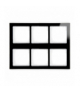 DECO Ramka modułowa 6 krotna (3 poziom, 2 pion) - efekt szkła (ramka czarna, spód biała) Karlik 12-0-DRSM-3x2
