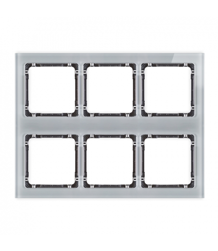 DECO Ramka modułowa 6 krotna (3 poziom, 2 pion) - efekt szkła (ramka szara, spód grafitowy) Karlik 15-11-DRSM-3x2