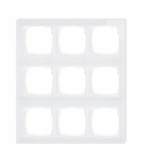 DECO Ramka modułowa 9 krotna (3 poziom, 3 pion) - efekt szkła (ramka biała, spód biała) Karlik 0-0-DRSM-3x3